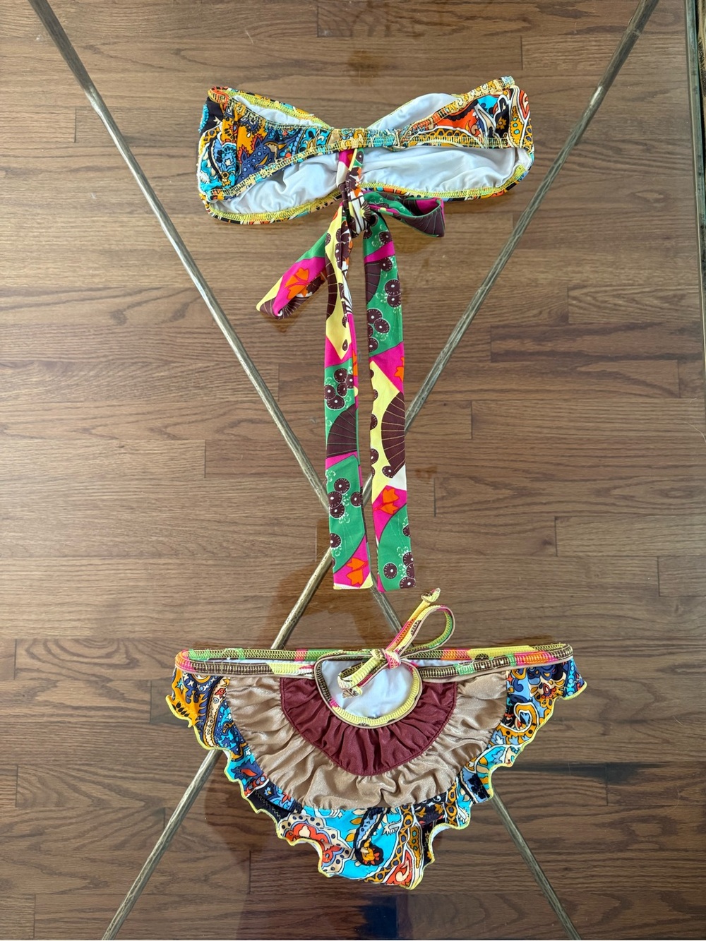 Agua Bendita Rare Carousel Edition Hand Embroidered Crochet Beadwork Bikini Sz S - Picture 4 of 16